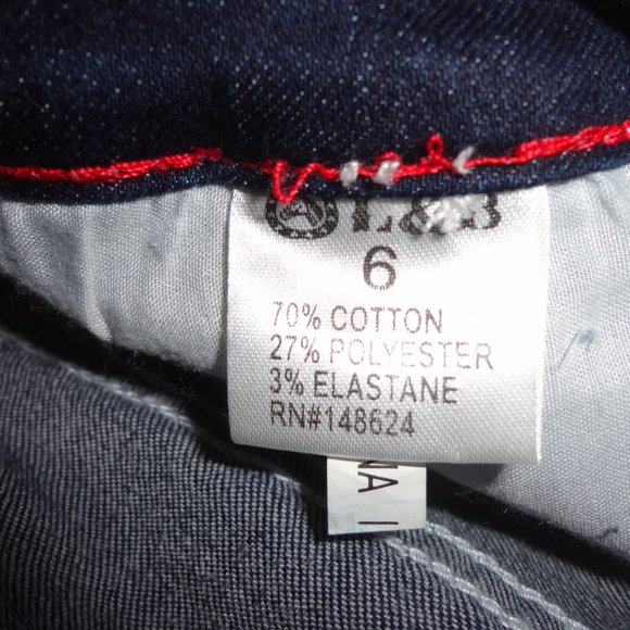 L&B Dark Washed Jeans. Distressed. Size 6 - Picture 3 of 7